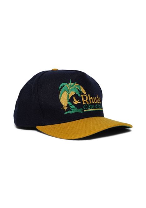 Cappello da baseball Azur Coast in blu e giallo di Rhude - uomo RHUDE | RHSS24HA016082762276