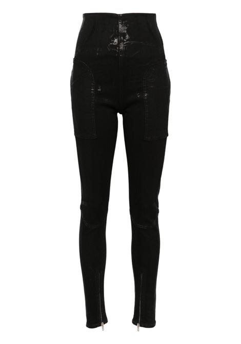 Black high-rise skinny jeans - women