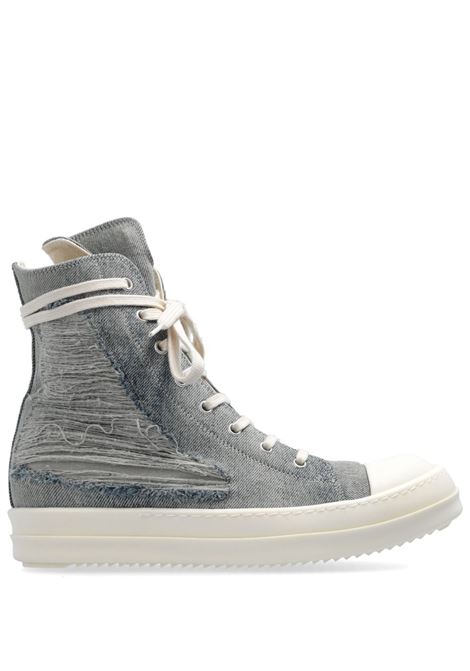 Blue ripped-detail lace-up sneakers - women RICK OWENS DRKSHDW | DS01D1800DKYSH4611