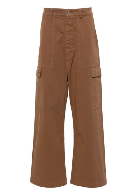 Brown mid-rise cargo trousers - men
