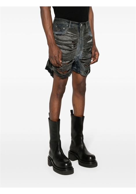 Shorts denim con effetto vissuto in grigio - uomo RICK OWENS DRKSHDW | DU01D1357DFOSH78