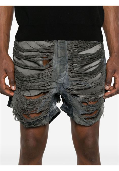 Shorts denim con effetto vissuto in grigio - uomo RICK OWENS DRKSHDW | DU01D1357DFOSH78