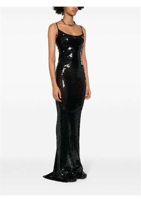 Black Slip Gown sequin-design dress - women RICK OWENS LILIES | LI01D6501TUEM80909
