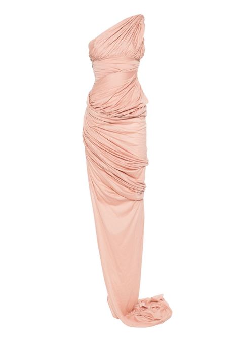 Pink lido draped gown - women 