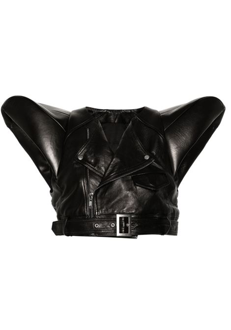 Black Runaway Kunst Micro biker jacket - women RICK OWENS | RO01D2792LNV09