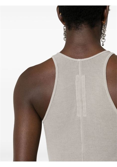 Pearl grey ribbed sleeveless top - women RICK OWENS | RP01D2101RC08