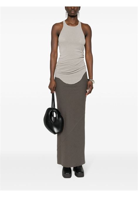 Pearl grey ribbed sleeveless top - women RICK OWENS | RP01D2101RC08