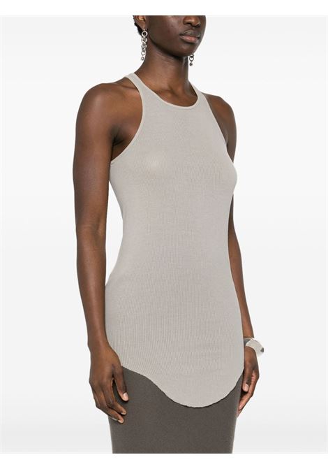 Pearl grey ribbed sleeveless top - women RICK OWENS | RP01D2101RC08