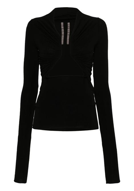 Black prong cut-out top - women