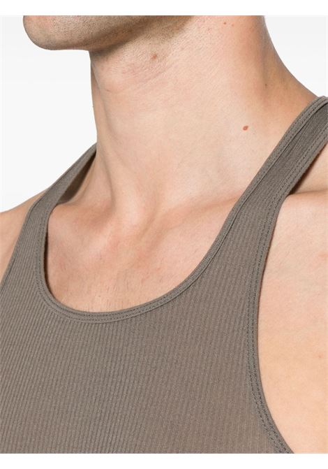 Grey fine-ribbed tank top ? men RICK OWENS | RU01D3150RC34