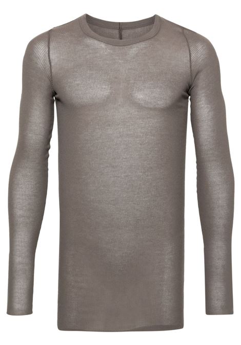 Grey long-sleeve fine-ribbed T-shirt - men