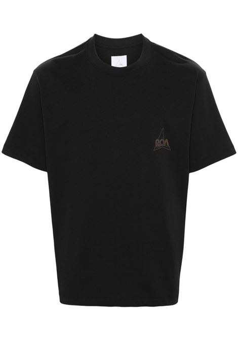 Black logo-print T-shirt - women