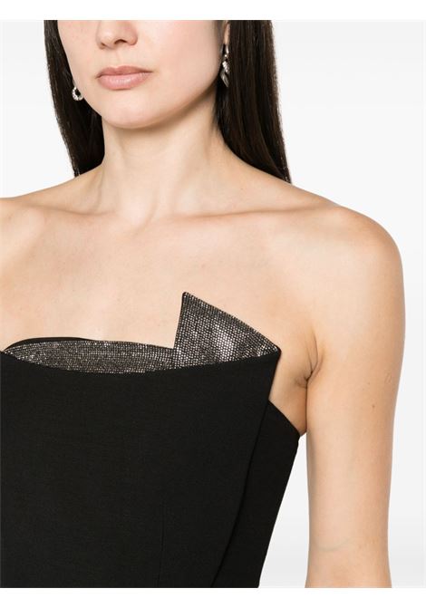 Black rhinestone-embellished strapless top - women ROLAND MOURET | RMRS24002TB