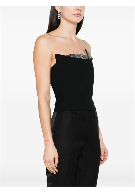 Black rhinestone-embellished strapless top - women ROLAND MOURET | RMRS24002TB