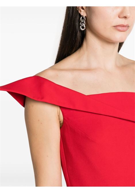 Red off-shoulder gown - women ROLAND MOURET | RMRS24010XR