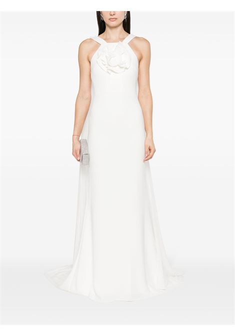 White floral-appliqu? cady gown - women ROLAND MOURET | RMRS24082GW