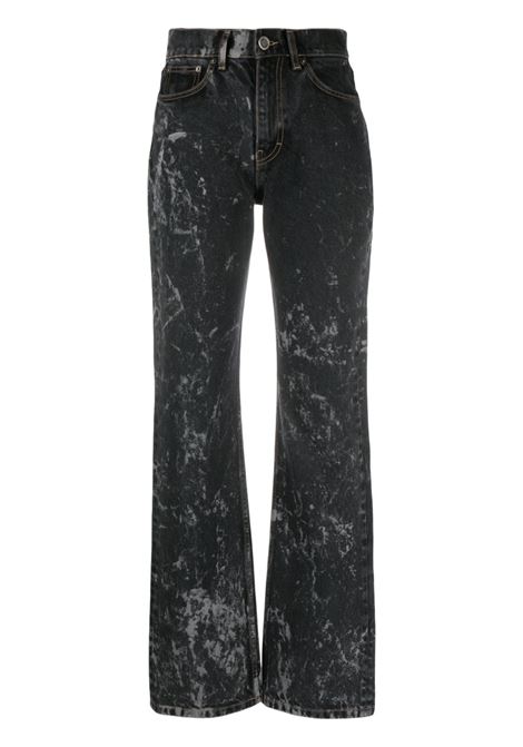 Black acid-wash straight-leg jeans - women ROTATE SUNDAY | Jeans | 7004370131000