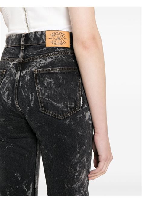 Black acid-wash straight-leg jeans - women ROTATE SUNDAY | 7004370131000