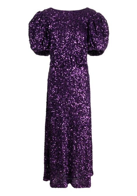 Purple sequin maxi dress - women