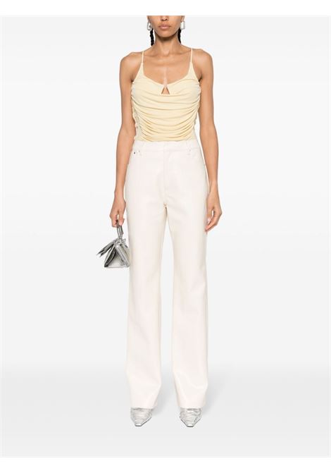 White high-waisted long-length straight-leg trousers - women ROTATE | 1120052665110701