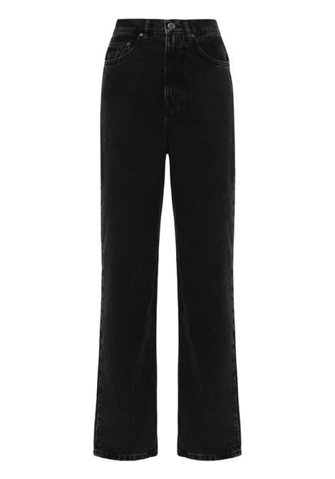 Black high-rise wide-leg jeans - women ROTATE | 1120342561000