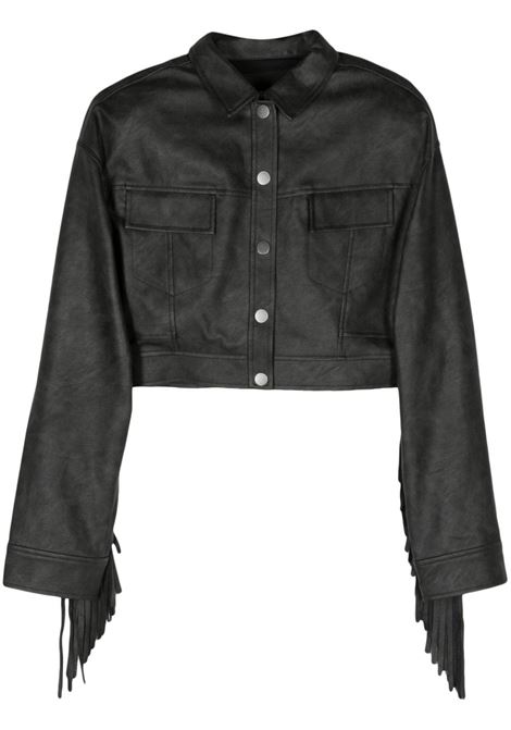 Black fringed cropped jacket - women ROTATE | 1121371959194205