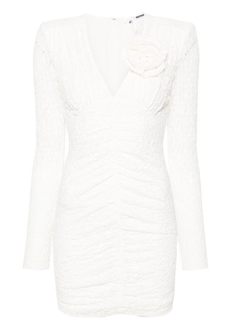 White floral-lace pattern minidress - women