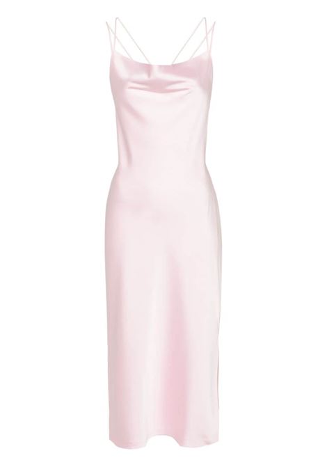 Light pink satin midi slip dress - women ROTATE | 112297345345