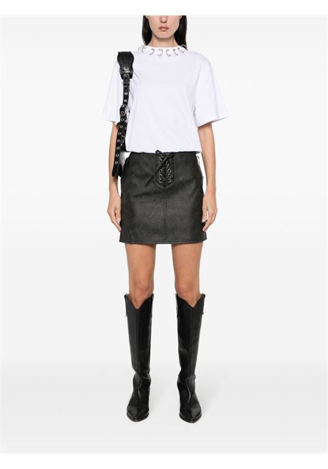 Black logo-patch mini skirt Rotate - women ROTATE | 1123041959194205