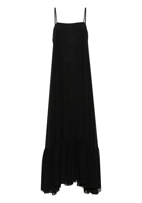 Black flared sleeveless dress - women ROTATE | 1127621001000