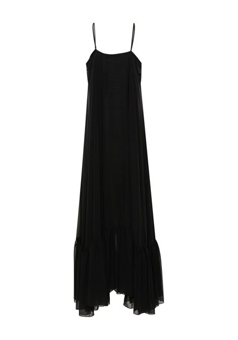 Black flared sleeveless dress - women ROTATE | 1127621001000