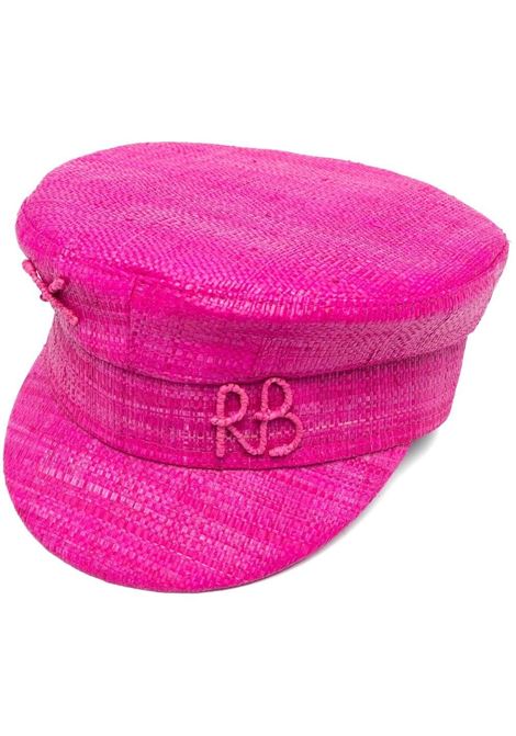 Pink logo-detail baker boy hat - women RUSLAN BAGINSKIY | KPC038STRSRB038