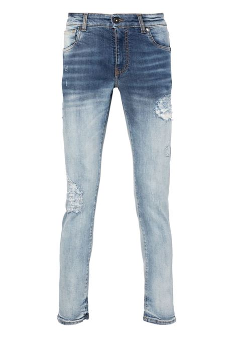 Blue distressed ripped skinny jeans Salvatore santoro - men 