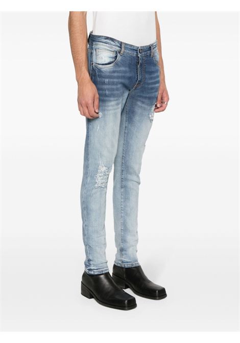 Blue distressed ripped skinny jeans Salvatore santoro - men  SALVATORE SANTORO | 46377USTRNGTRS