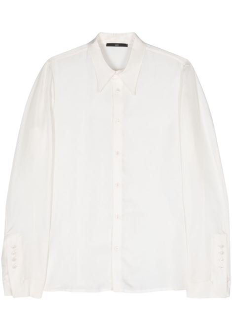 White pointed-collar twill shirt Sapio - men