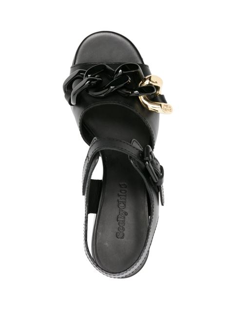 Sandali monyca con dettaglio a catena in nero - donna SEE BY CHLOÉ | SB42013A999