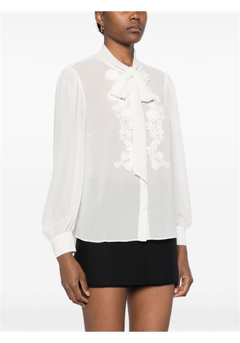 Camicia con fiocco e ricambo in bianco - donna SELF-PORTRAIT | RS24034TAC