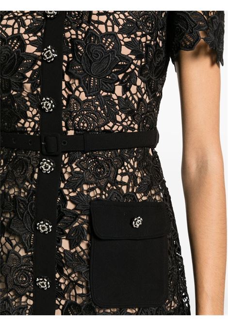 Black guipure lace minidress - women SELF-PORTRAIT | RS24126SB
