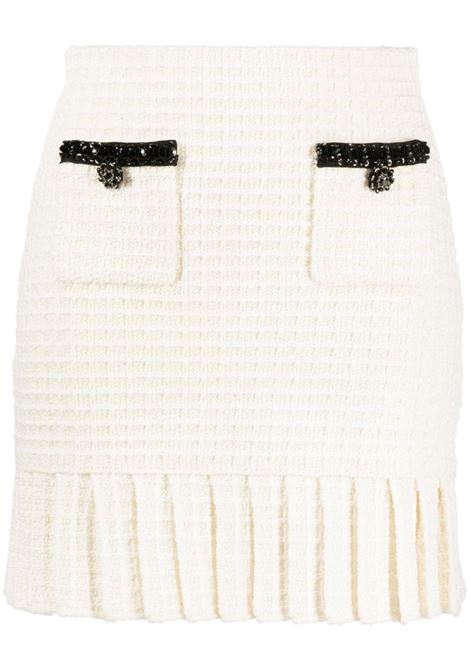 Minigonna con paillettes in bianco - donna SELF-PORTRAIT | RS24150SKC