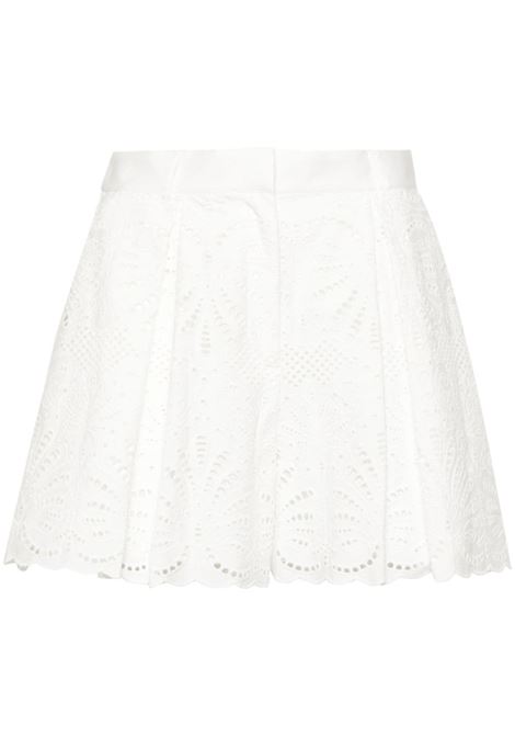 White broderie anglaise shorts - women