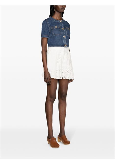 White broderie anglaise shorts - women SELF-PORTRAIT | SS24141PW