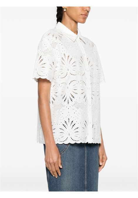 Camicia in broderie-anglaise in bianco - donna SELF-PORTRAIT | SS24141TAW