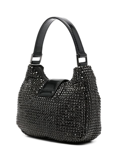 Black crescent bow crystal-embellished bag - women SELF-PORTRAIT | SS24314B
