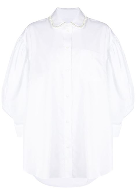 White pearl-embellished shirt - women