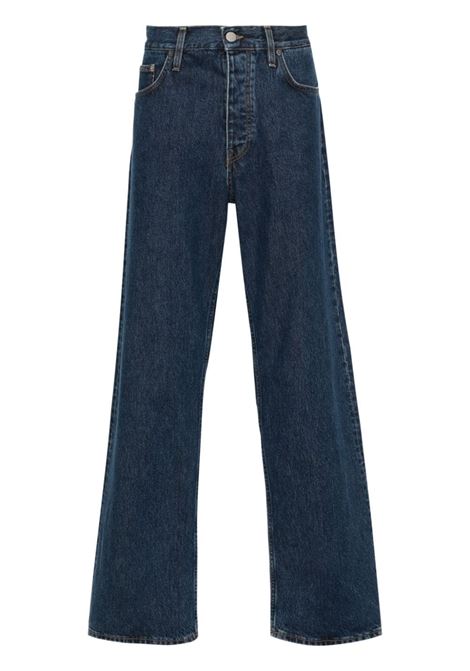 Blue straight-leg jeans - men