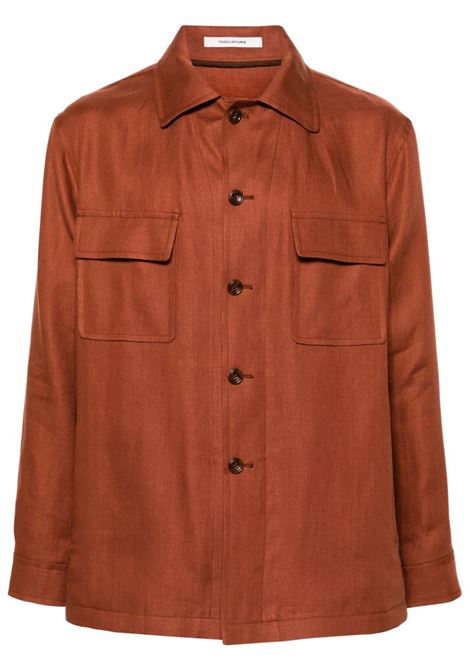 Brown button-down shirt jacket - men