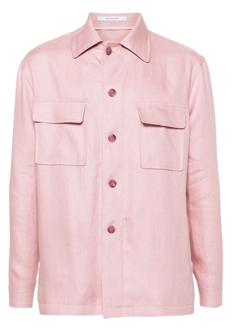 Pink button-down shirt jacket - men TAGLIATORE | DAMIAN340021EY968