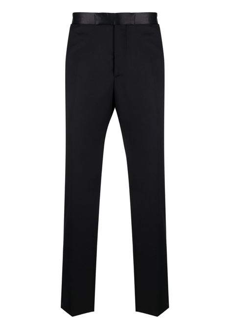 Blue silk-waistband slim-cut trousers Tagliatore- men TAGLIATORE | Trousers | PFBK01060001B5013