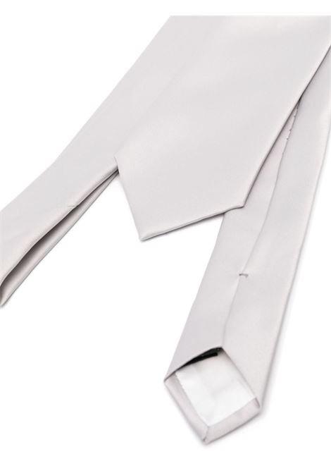 Cravatta in raso tinta unita in grigio di Tagliatore - uomo TAGLIATORE | TIEA10003PER020PERLA