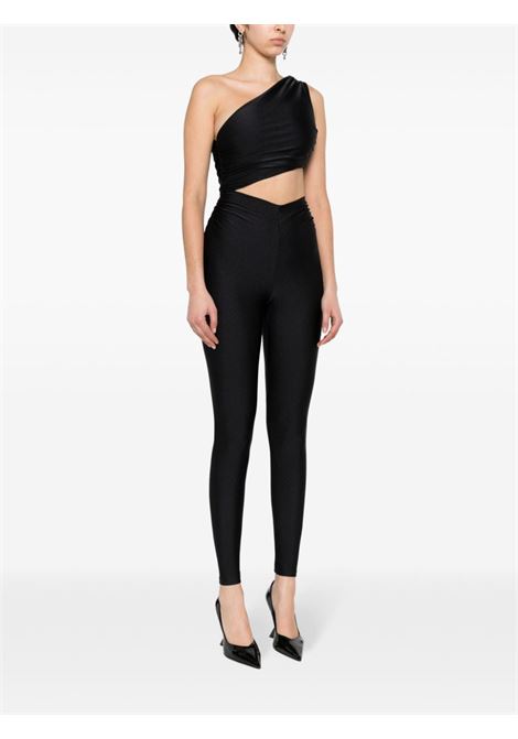 Black asymmetric off-shoulder jumpsuit - women THE ANDAMANE | T150120ATJP062BLK